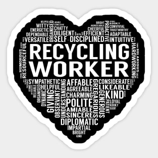 Recycling Worker Heart Sticker